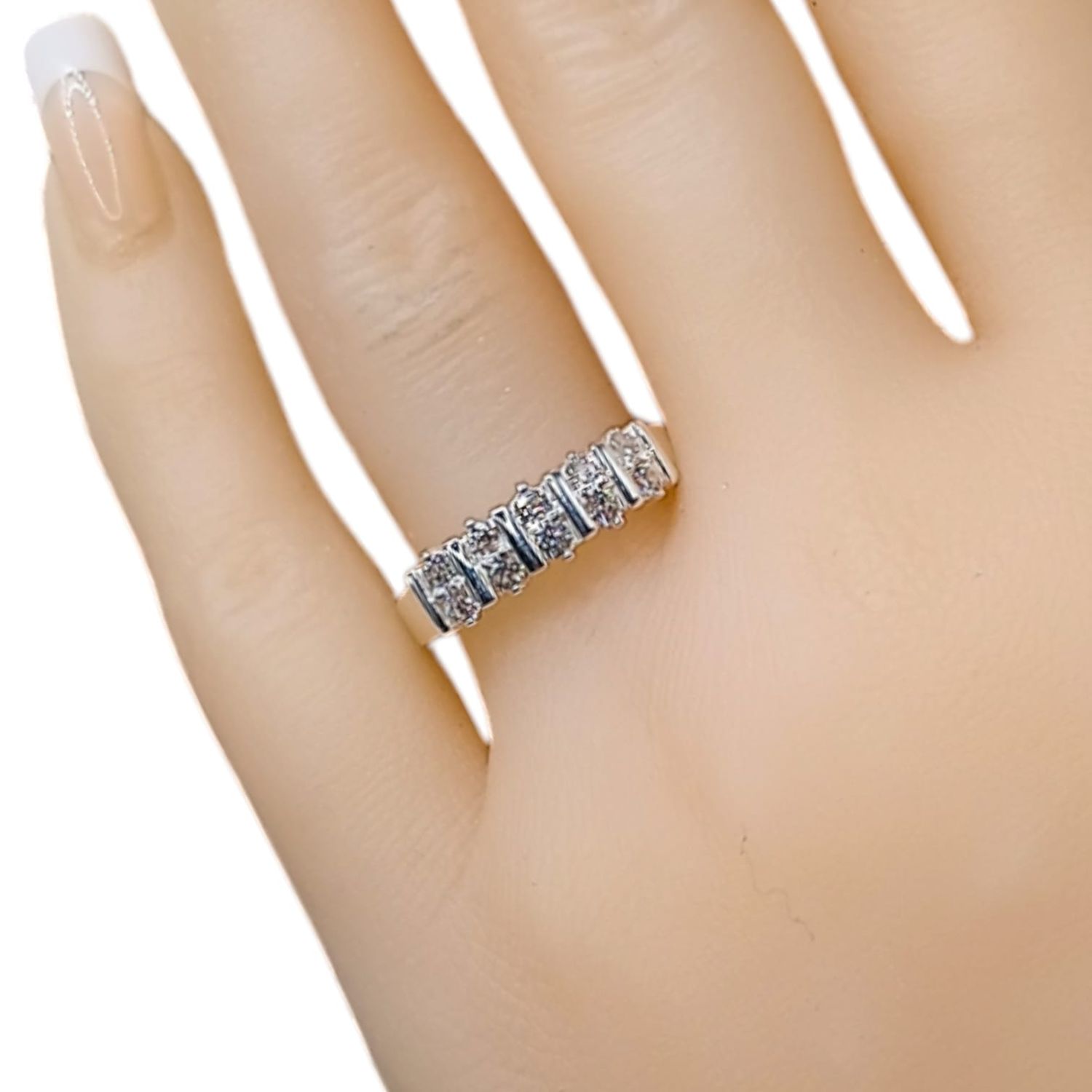 Anillo argolla baguette Medida #9 PLATA .925