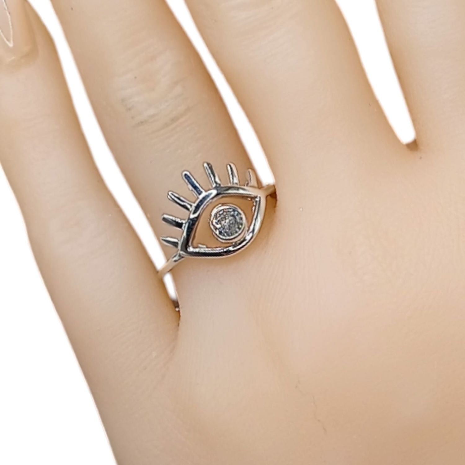 ANILLO OJO CON CZ VARIAS MEDIDAS PLATA .925