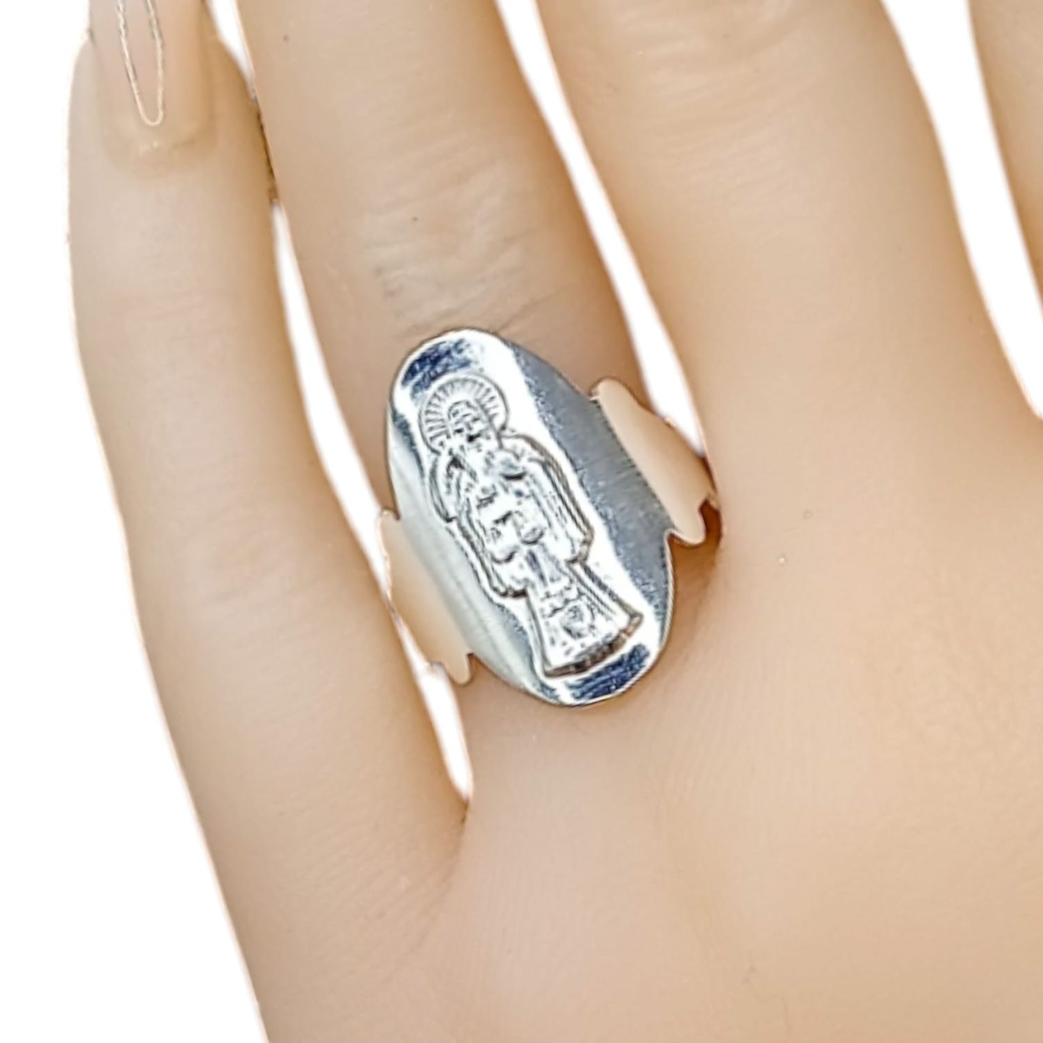 ANILLO LISO SANTA MUERTE  PLATA .925
