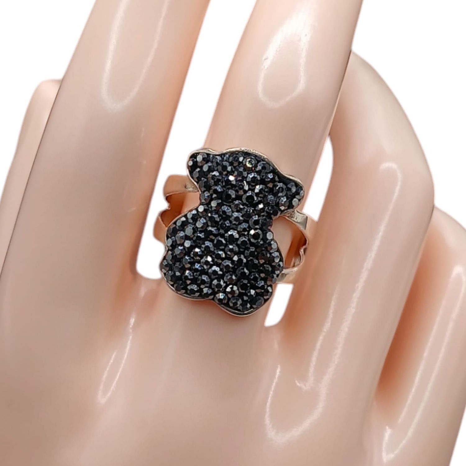 ANILLO OSITO MULTIPIEDRA SW PLATA .925