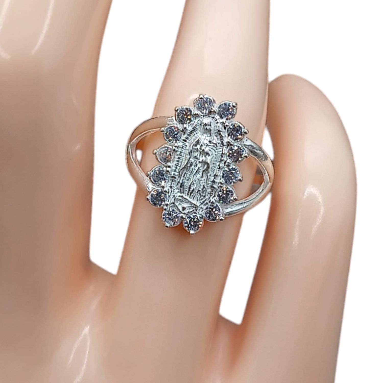 ANILLO V DE GPE CON CZ PLATA .925