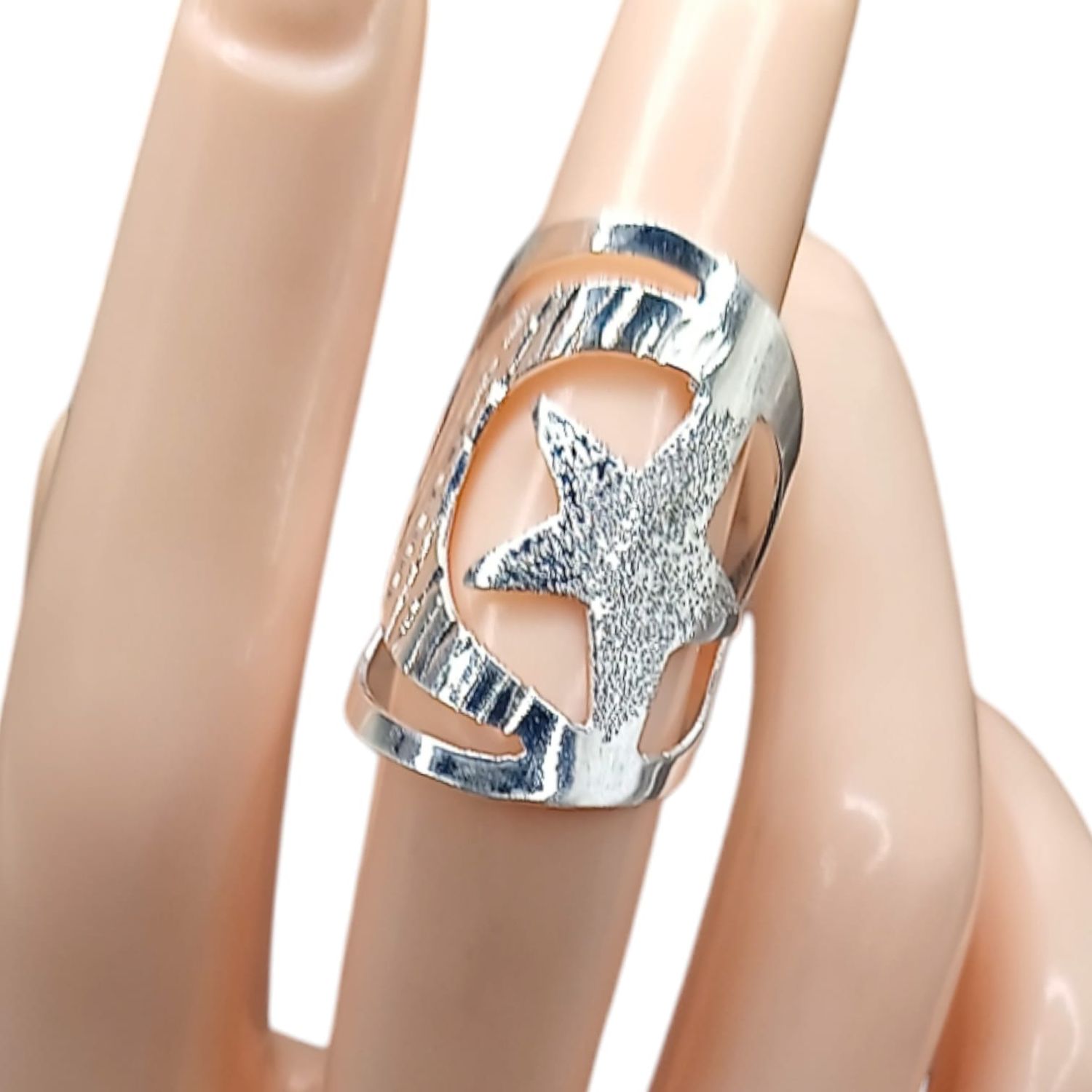 ANILLO LUNA Y ESTRELLA  VARIAS MEDIDAS  PLATA .925