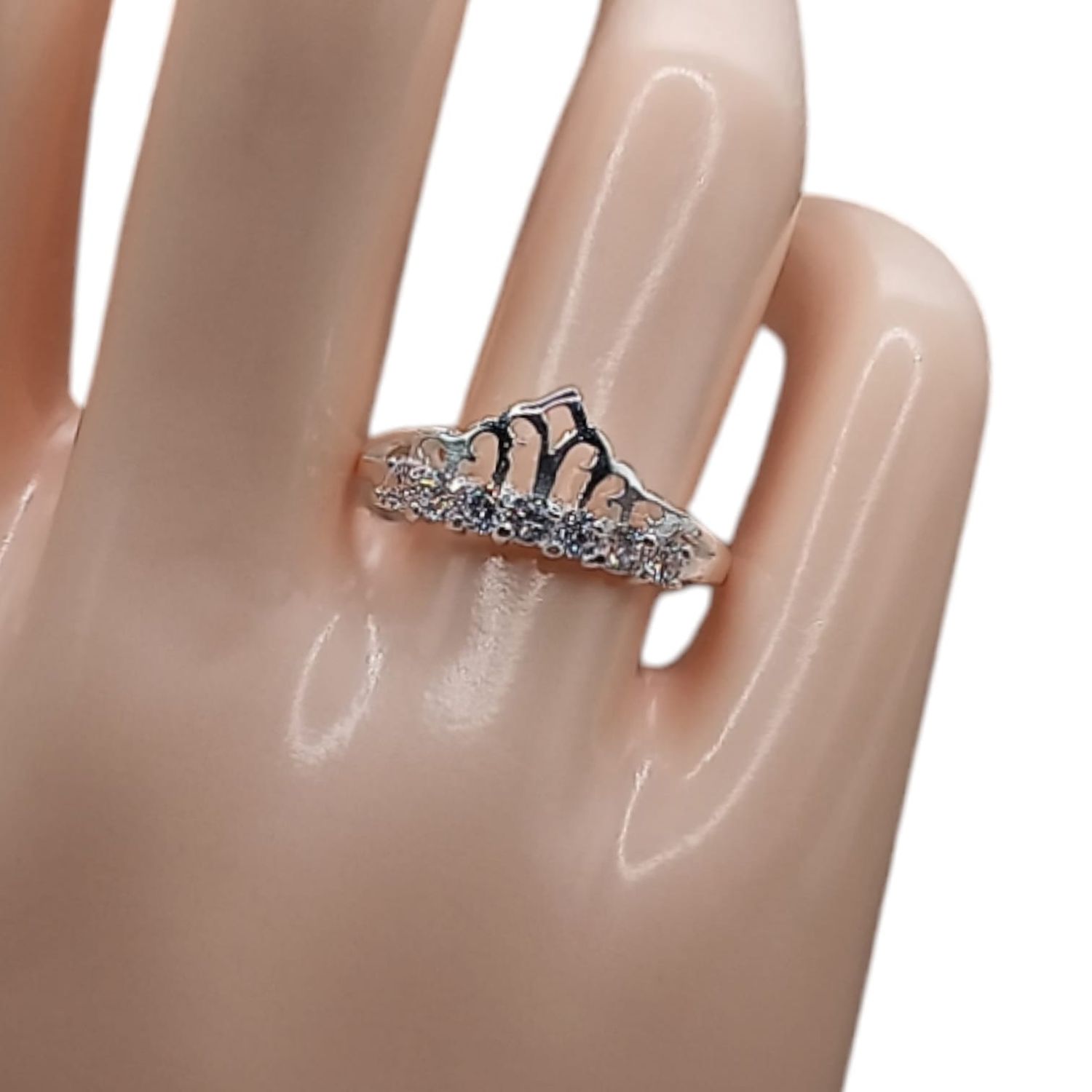 ANILLO CORONA PRINCESA VARIAS MEDIDAS  PLATA .925