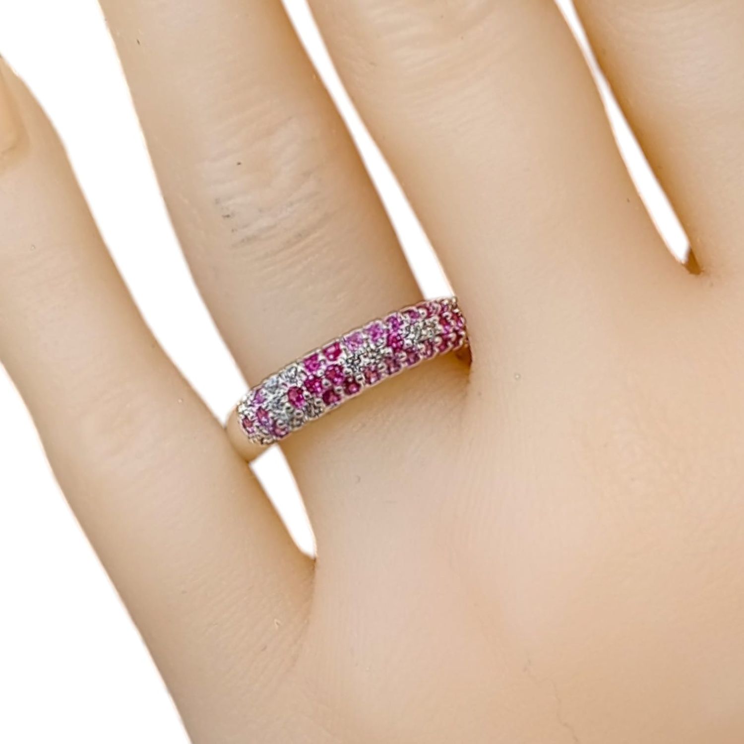 ANILLO ARGOLLA PLATA .925 CZ ROJA