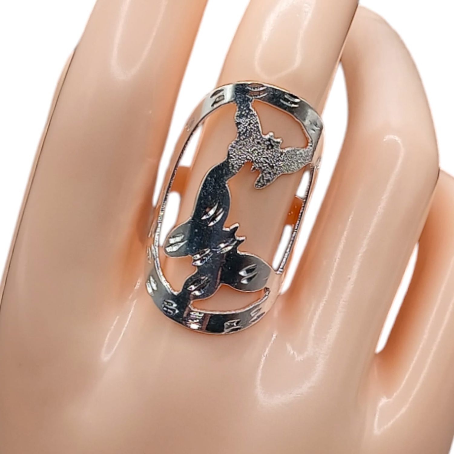 ANILLO MARIPOSAS DIAMANTADO CALADO A MANO VARIAS MEDIDAS  PLATA .925