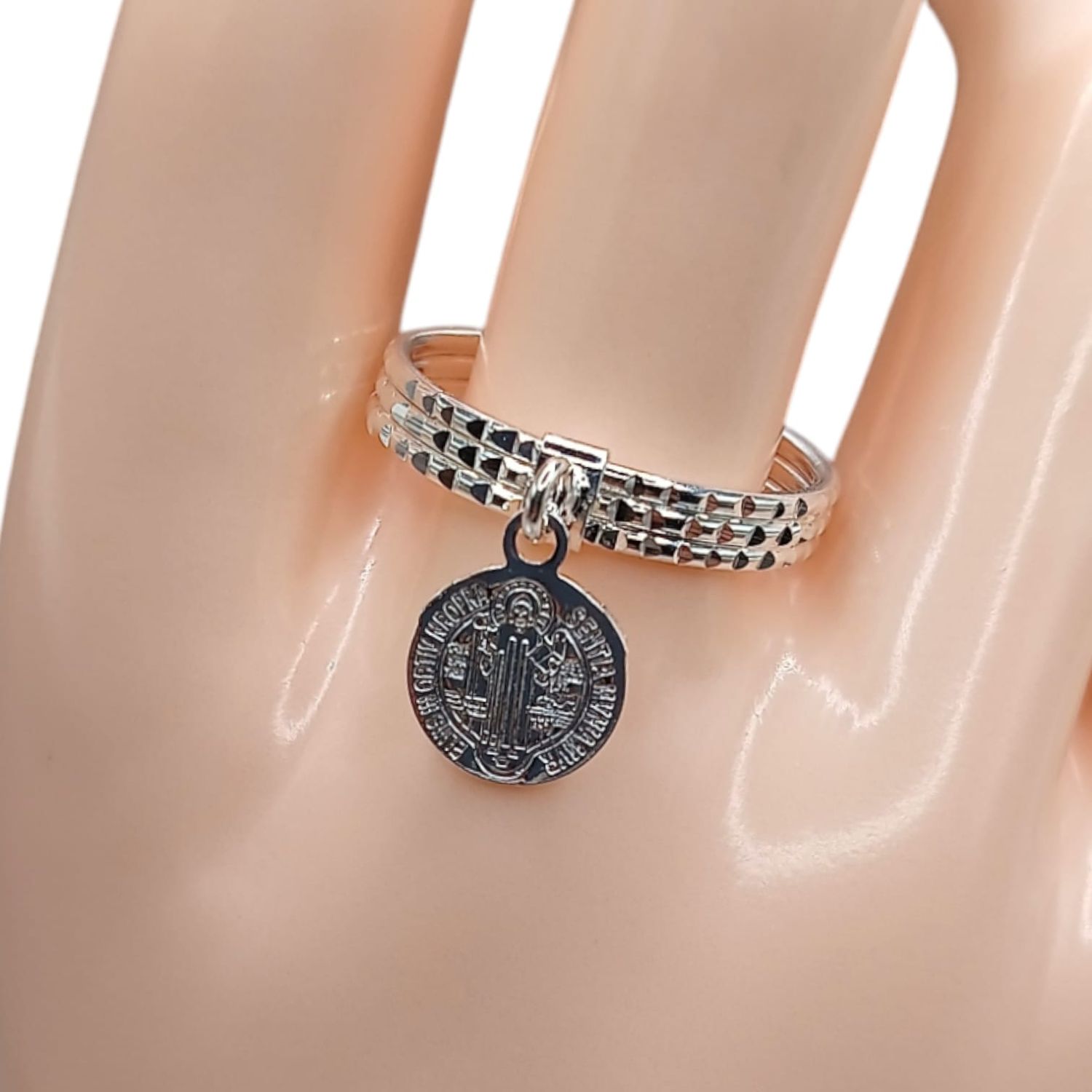 ANILLO FIN DE SEMANA CON SAN BENITO # 5  PLATA .925