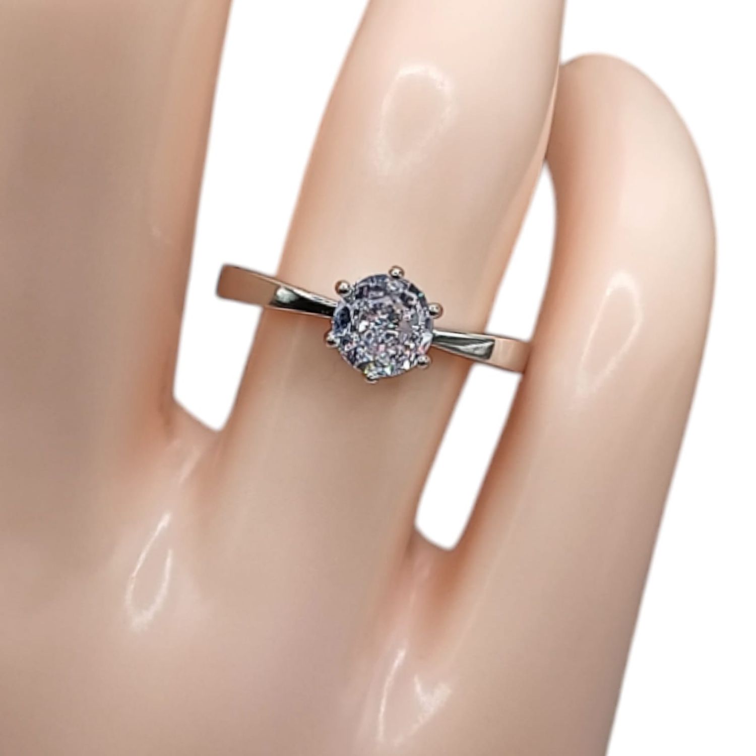 ANILLO SOLITARIO VARIAS MEDIDAS PLATA .925