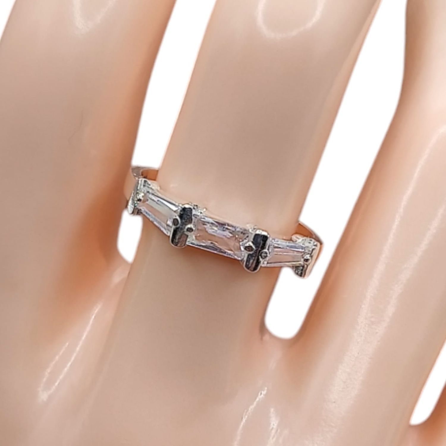 ANILLO CZ BAGUETT VARIAS MEDIDAS PLATA .925