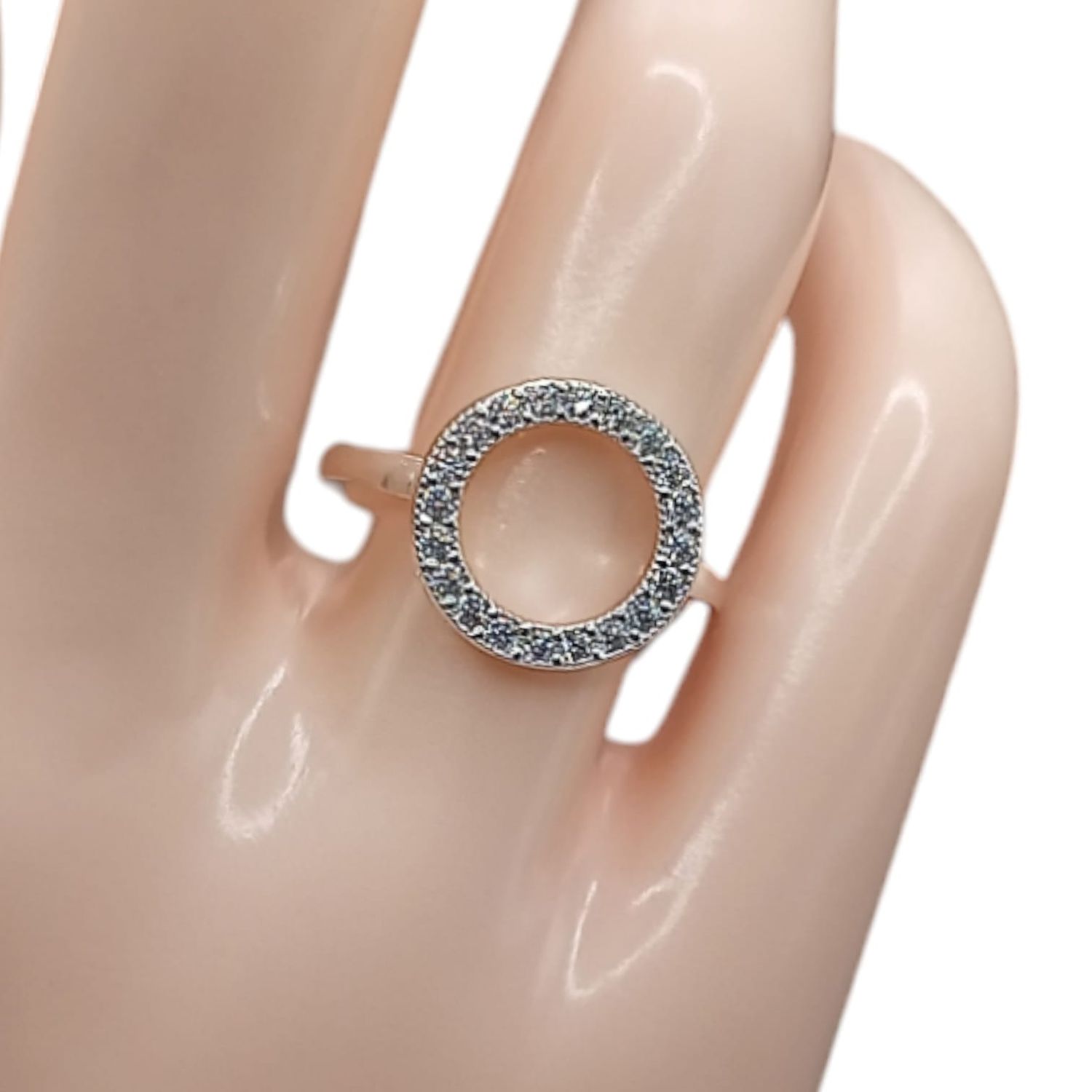 ANILLO CIRCULO CON CZ VARIAS MEDIDAS PLATA .925