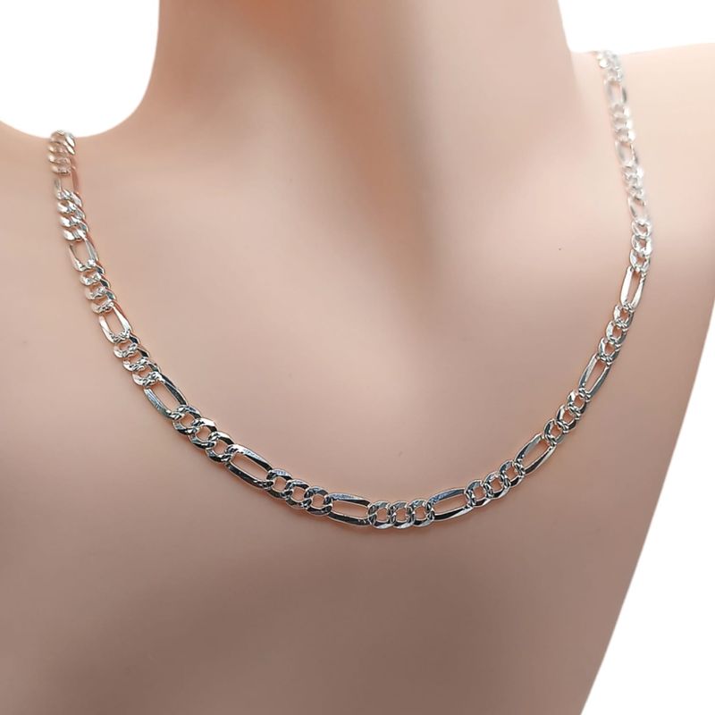 Cadena Fígaro Diamantada largo 26&quot;, ancho 5mm.