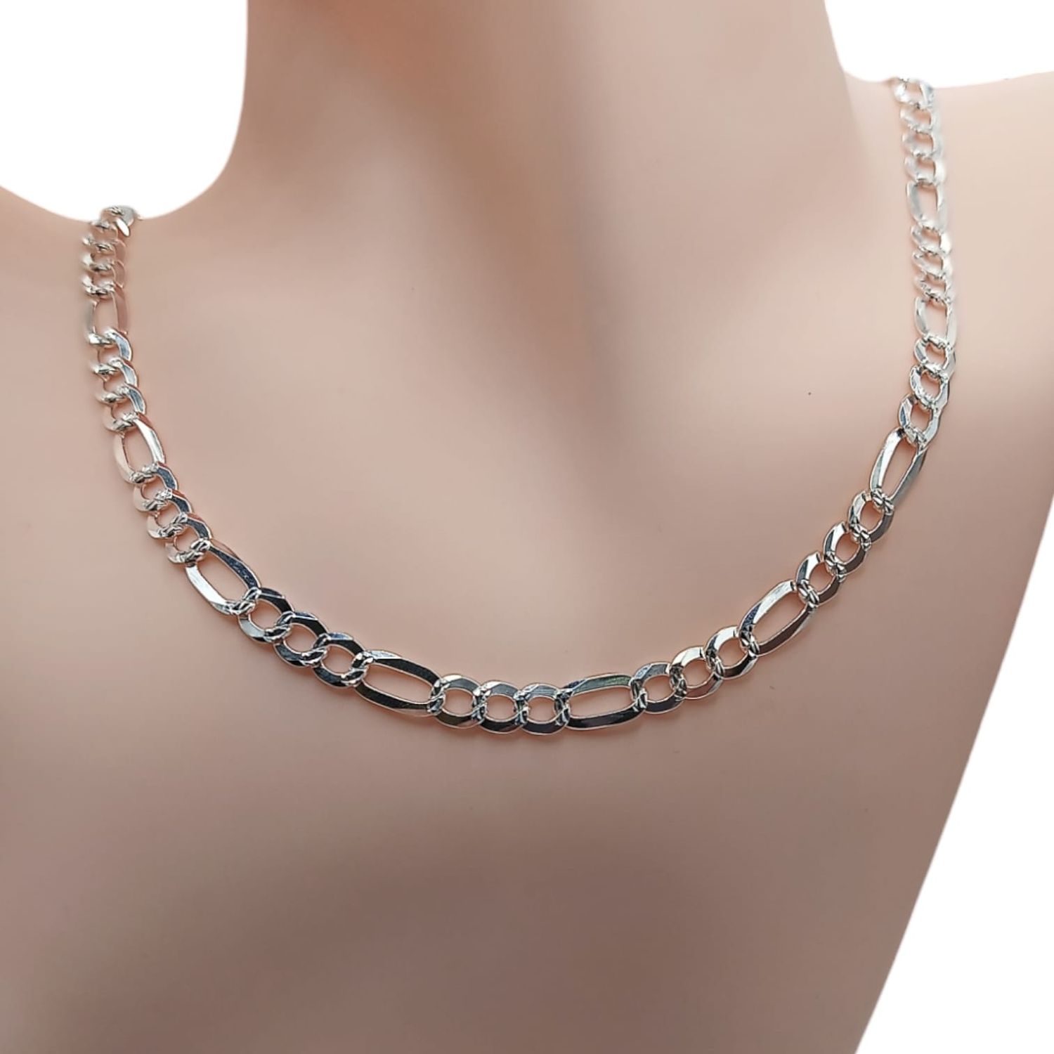 Cadena Fígaro Diamantada largo 20&quot;, ancho 6mm.