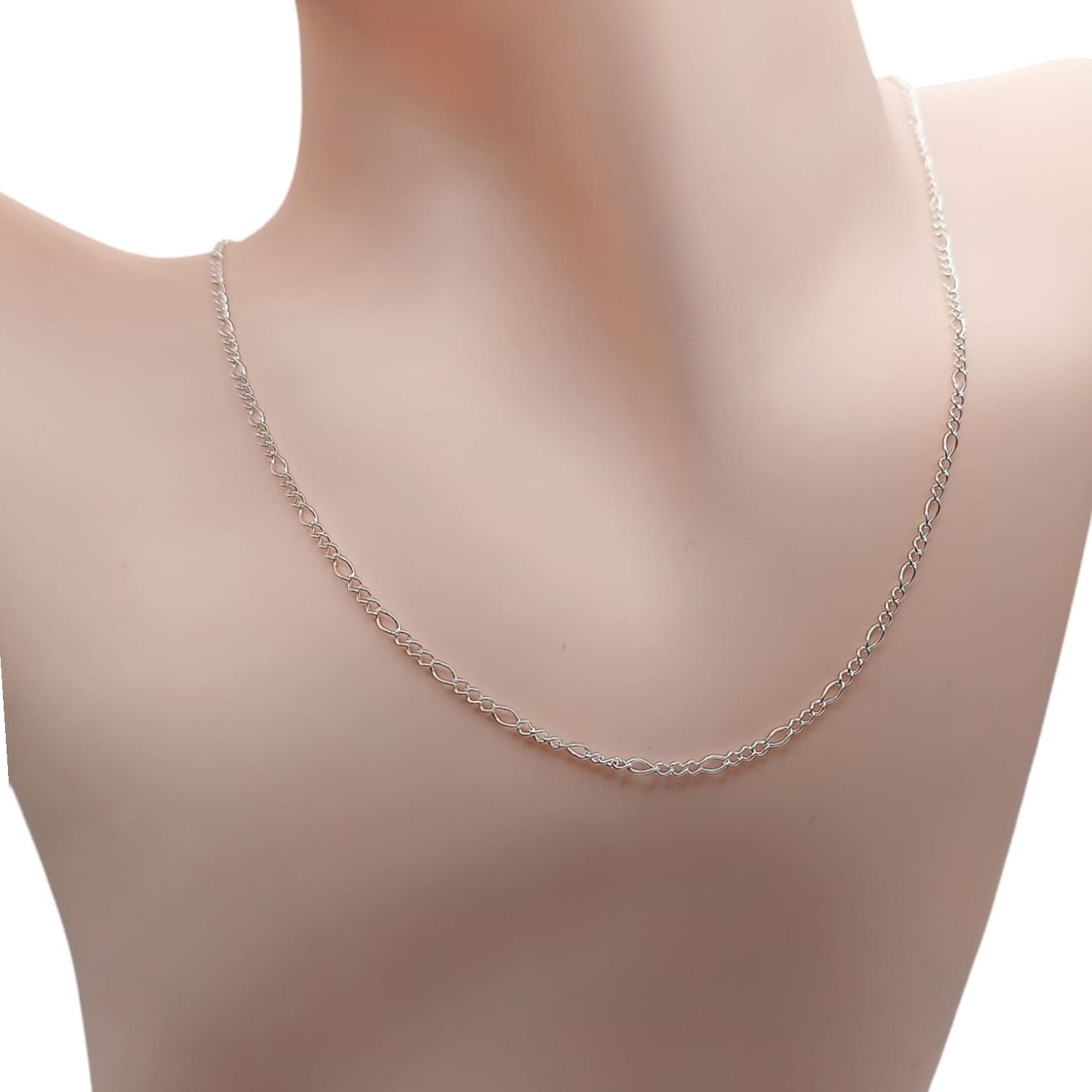 Cadena Fígaro largo 22&quot;, ancho 2mm. PLATA .925