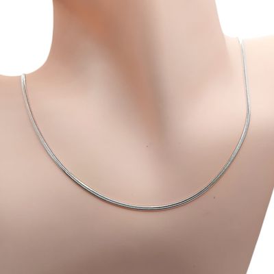 Cadena cola de rata planchada Largo 24&quot; Ancho 2mm. PLATA .925