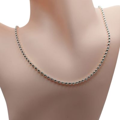 Cadena bola tipo militar, ancho 3mm. Diferentes largos. PLATA .925