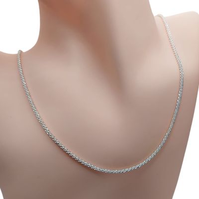CADENA SOGA SUPER DIAMANTADA  2.5 MM 20&quot; PLATA .925