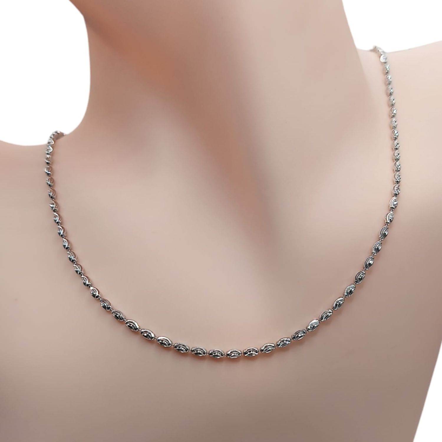CADENA SUPER DIAMANTADA CON RODIO 2MM VARIAS MEDIDAS  PLATA .925