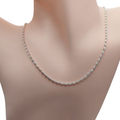 CADENA ULTRA DIAMANTADA 2MM, VARIAS MEDIDAS PLATA .925
