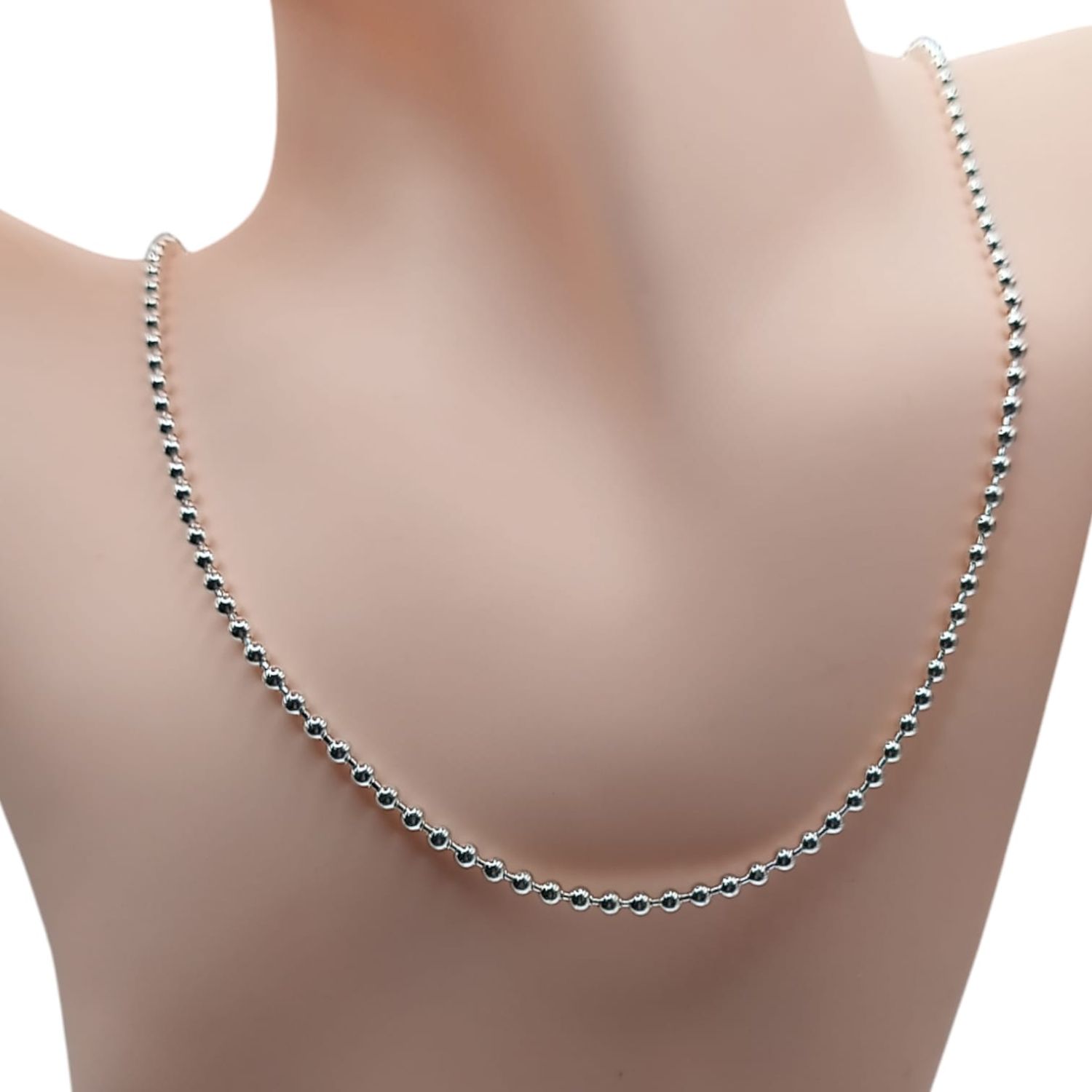 CADENA BOLITAS 3MM 21&quot; PLATA .925