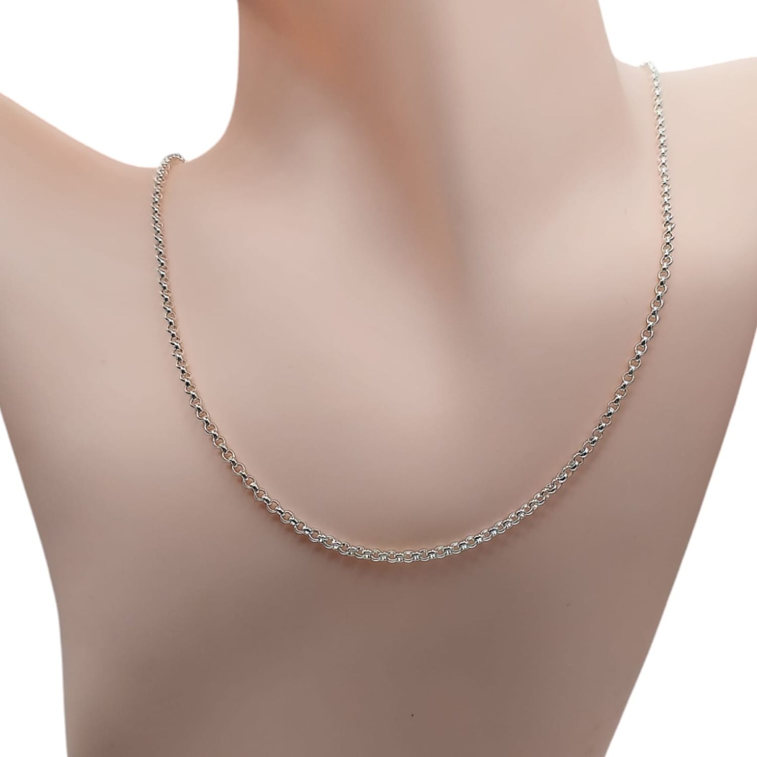 Cadena Rolo de 2mm. de ancho. 18&quot; de largo. PLATA .925