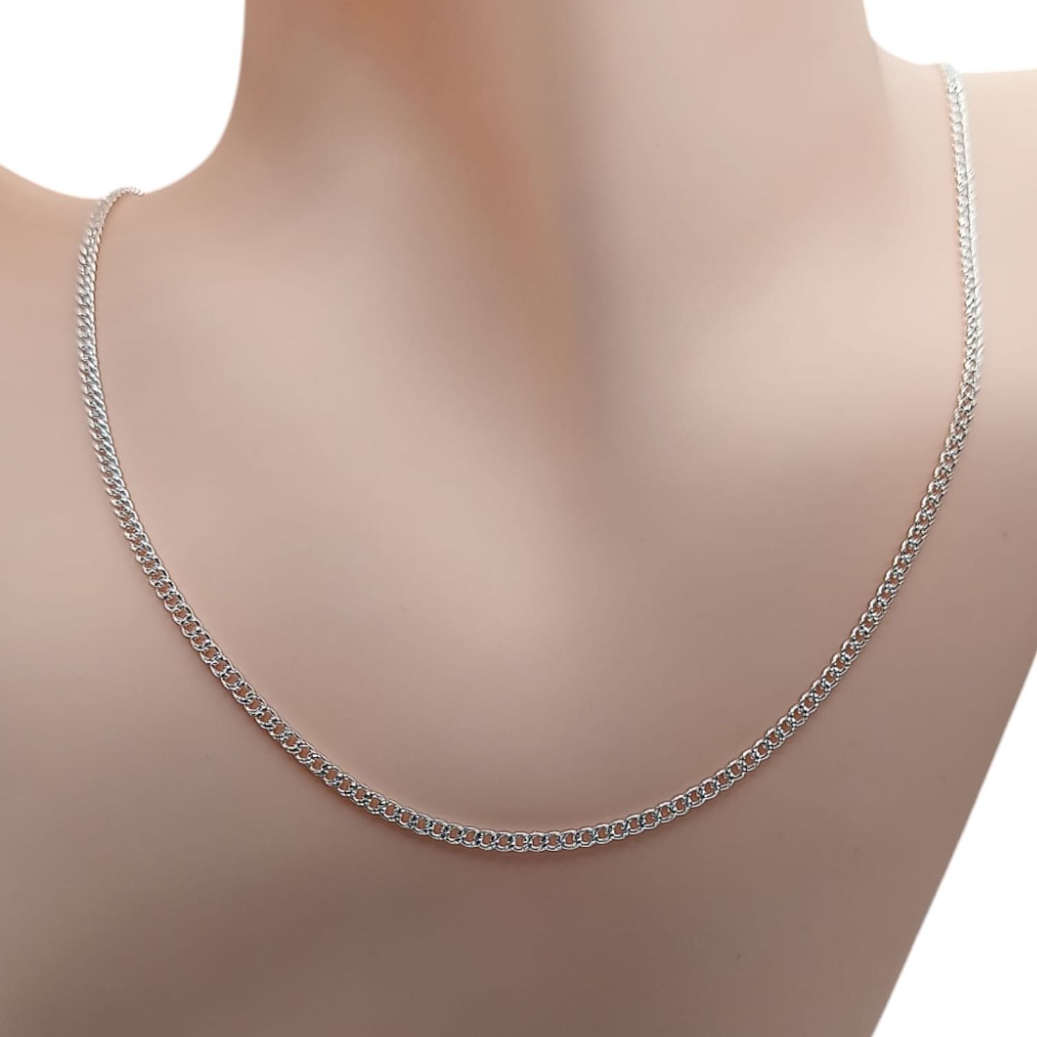 Cadena diamantada cubana 18&quot;  2.5mm PLATA .925