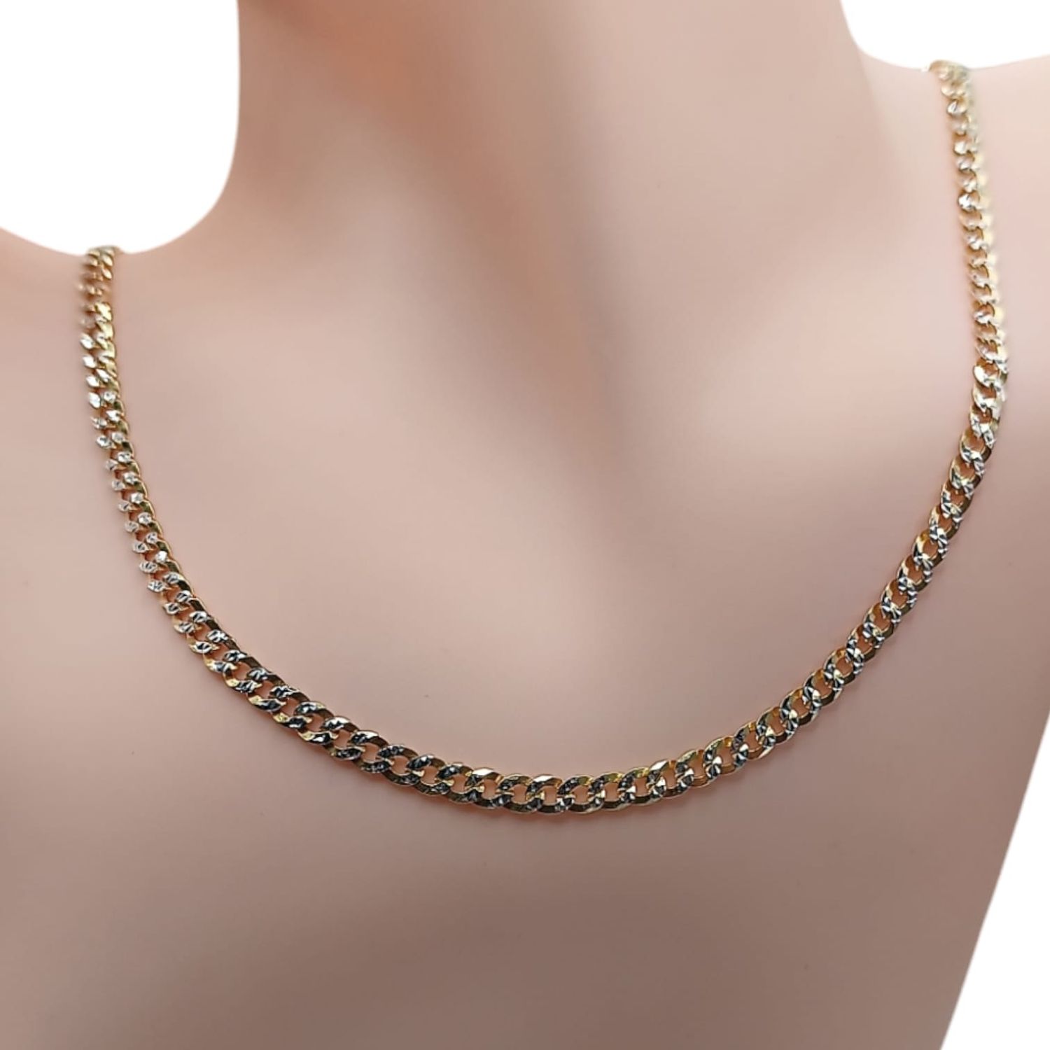 CADENA CUBANA CON CHAPA 24&quot; 4 MM PLATA .925