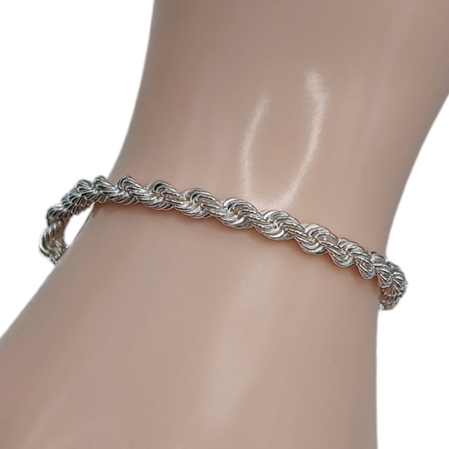 Pulsera torsal solido 8&quot; 5mm   PLATA .925