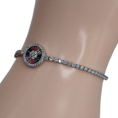 Pulsera Ajustable colores PLATA .925