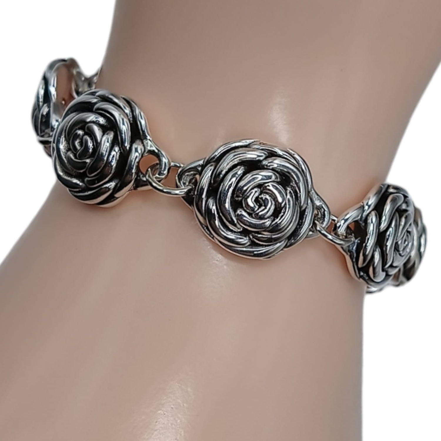 PULSERA FLORES TAI 7.5&quot; PLATA .925