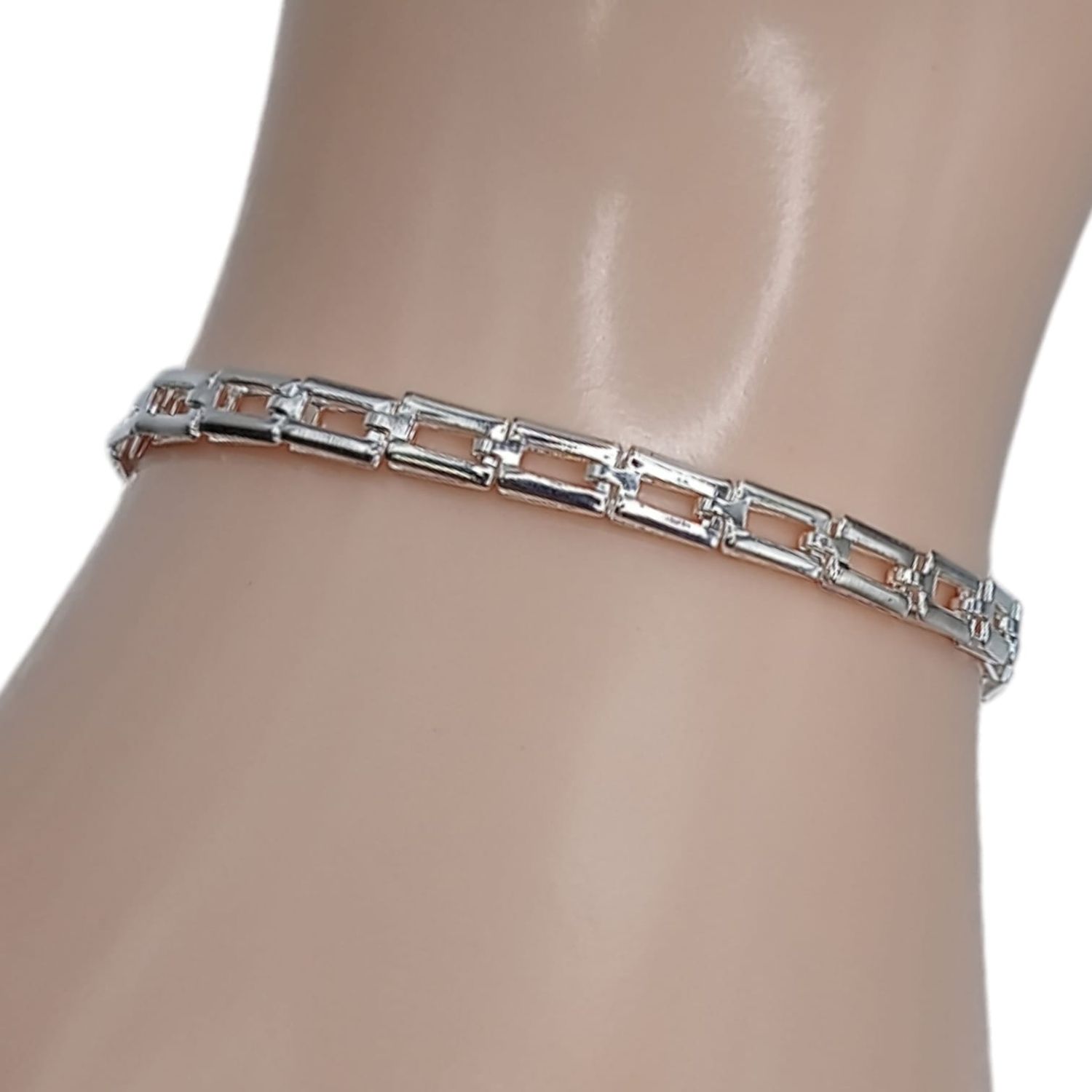 PULSERA FANCY 7&quot; 4MM PLATA .925
