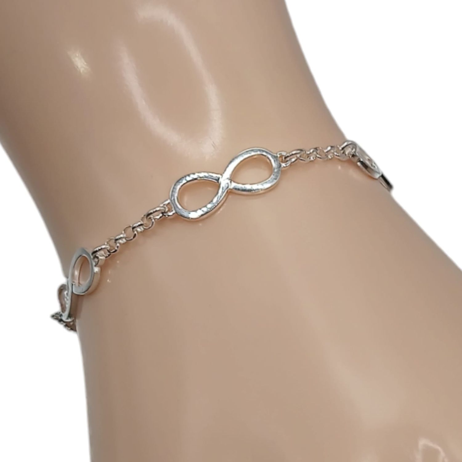 Pulsera Infinito ligera 7&quot; PLATA .925
