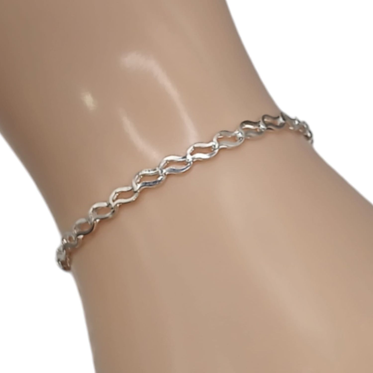 PULSERA 8&quot; 3 MM PLATA .925