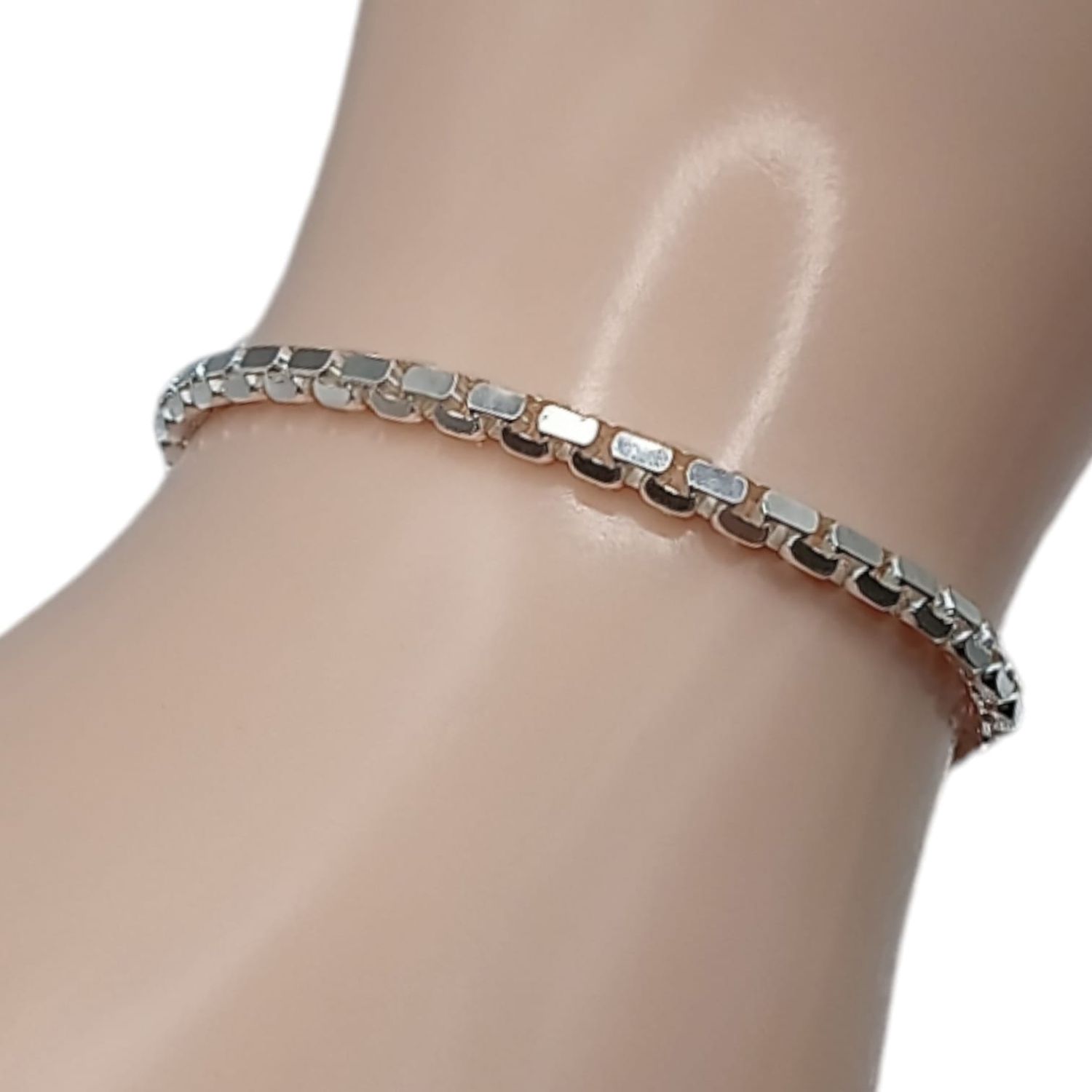 Pulsera tipo grecas 7&quot; PLATA .925