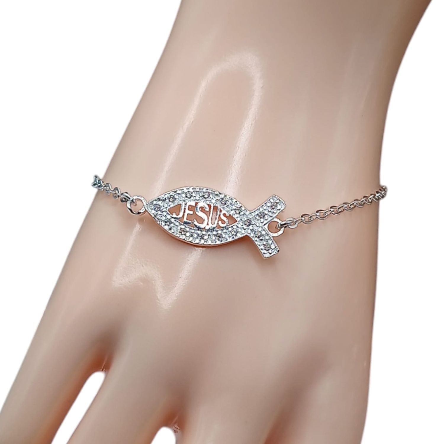 Pulsera Jesus 7.5&quot; PLATA .925