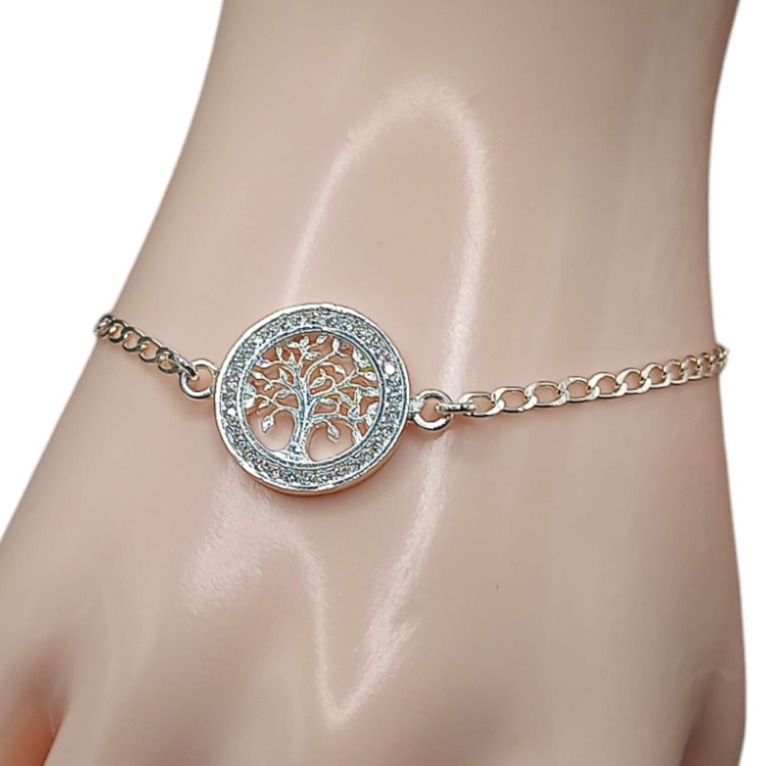 PULSERA ARBOL DE LA VIDA  7&quot; PLATA .925