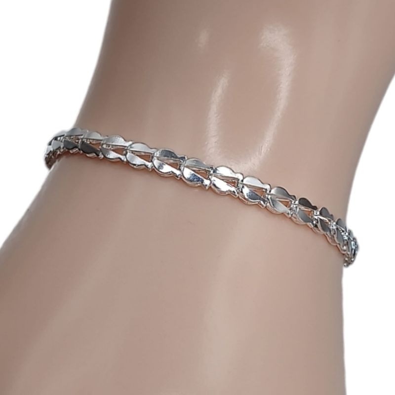 PULSERA FANCY 7&quot; 4MM PLATA .925