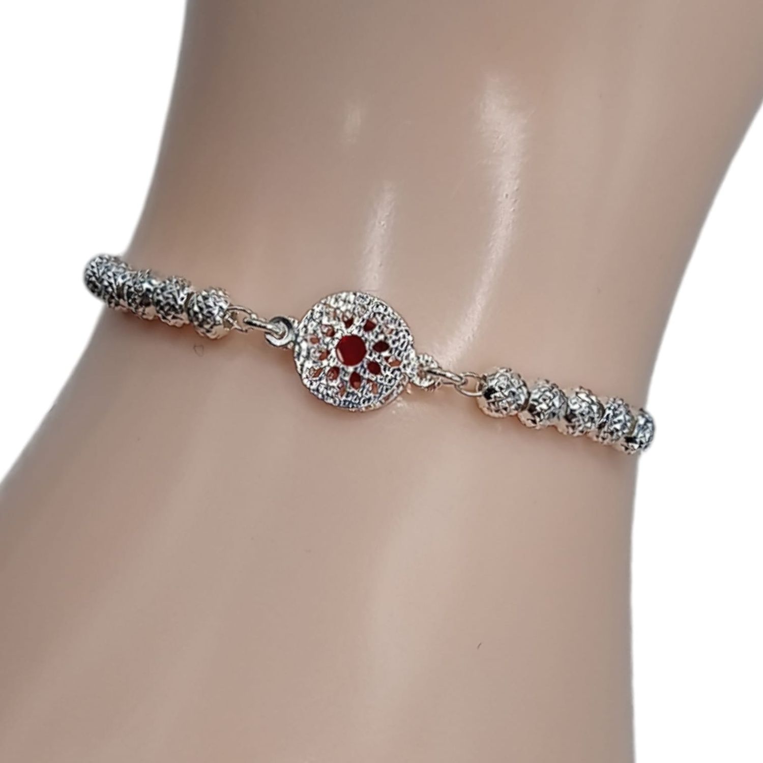 PULSERA AJUSTABLE CON DIJE PLATA .925