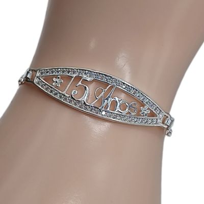 PULSERA XV AÑOS PRINCESA  7&quot;   PLATA .925