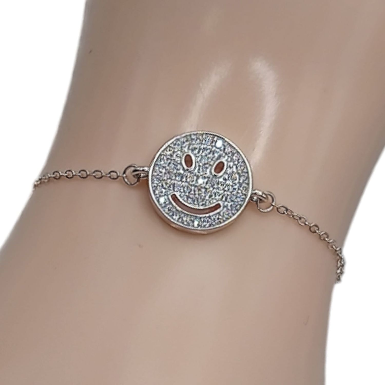 Pulsera Carita feliz micropave PLATA .925