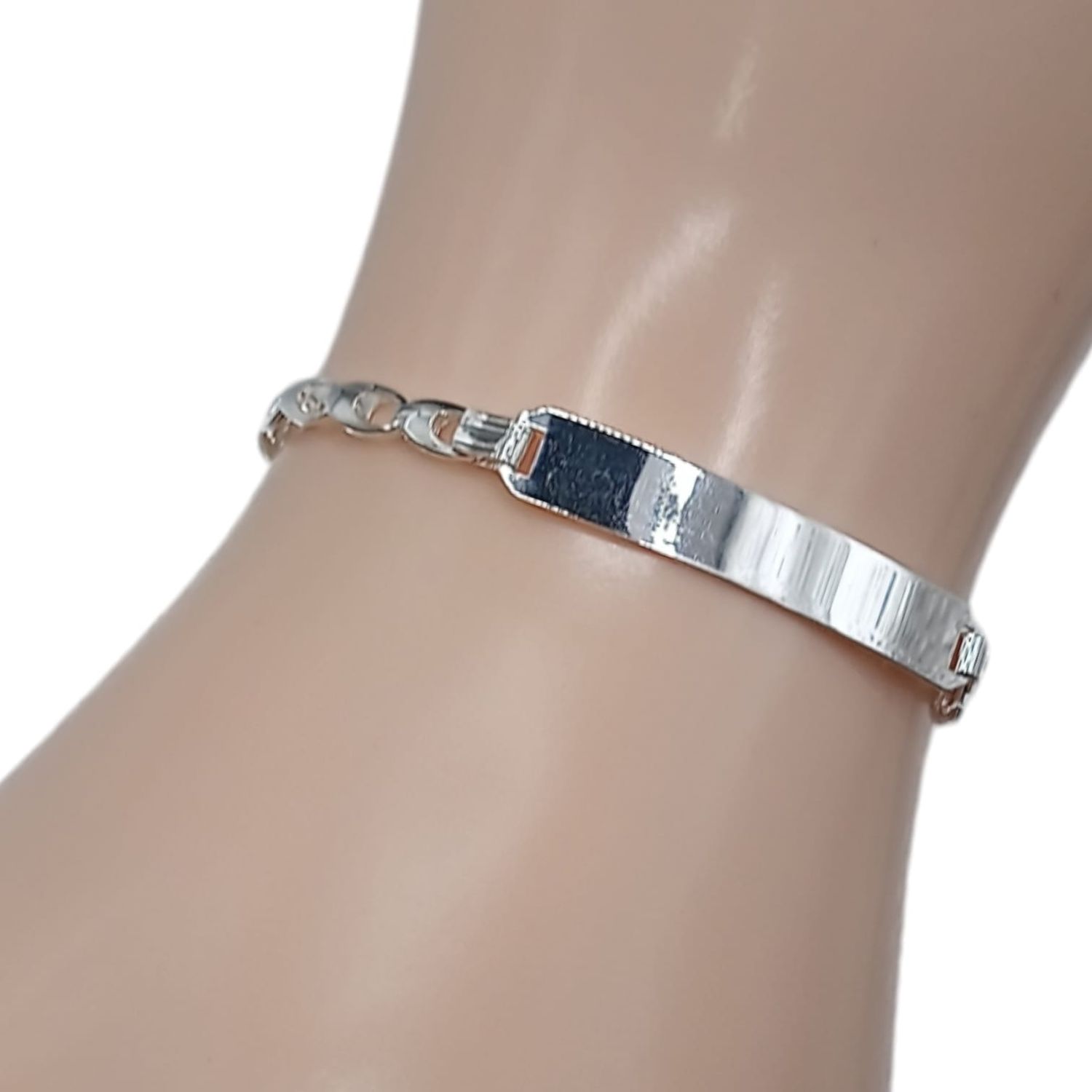 pulsera para dama, eslabón especial. Largo 7&quot; PLATA .925