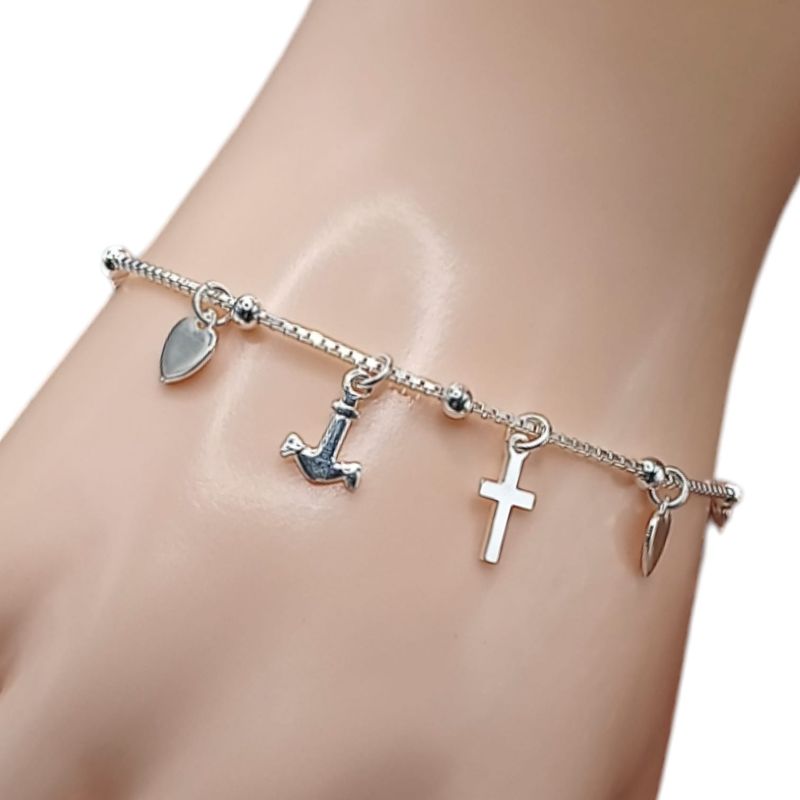 PULSERA DIJES VARIADOS  7&quot; PLATA .925