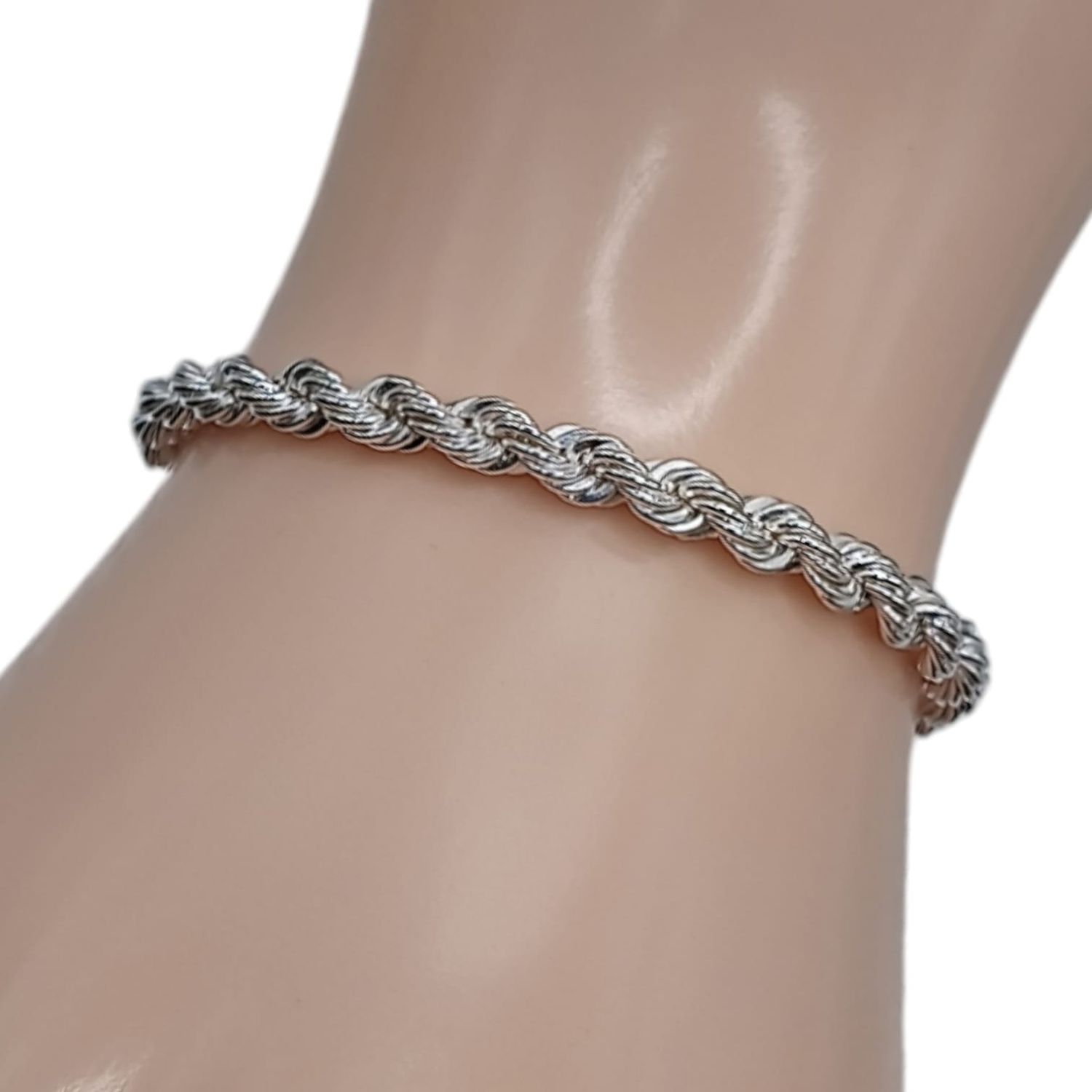 Pulsera torzal 7&quot; 5mm PLATA .925