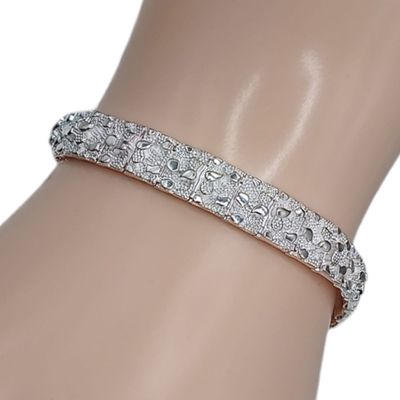 PULSERA ESTILO BARROCO 8.5&quot; 8 MM   PLATA .925