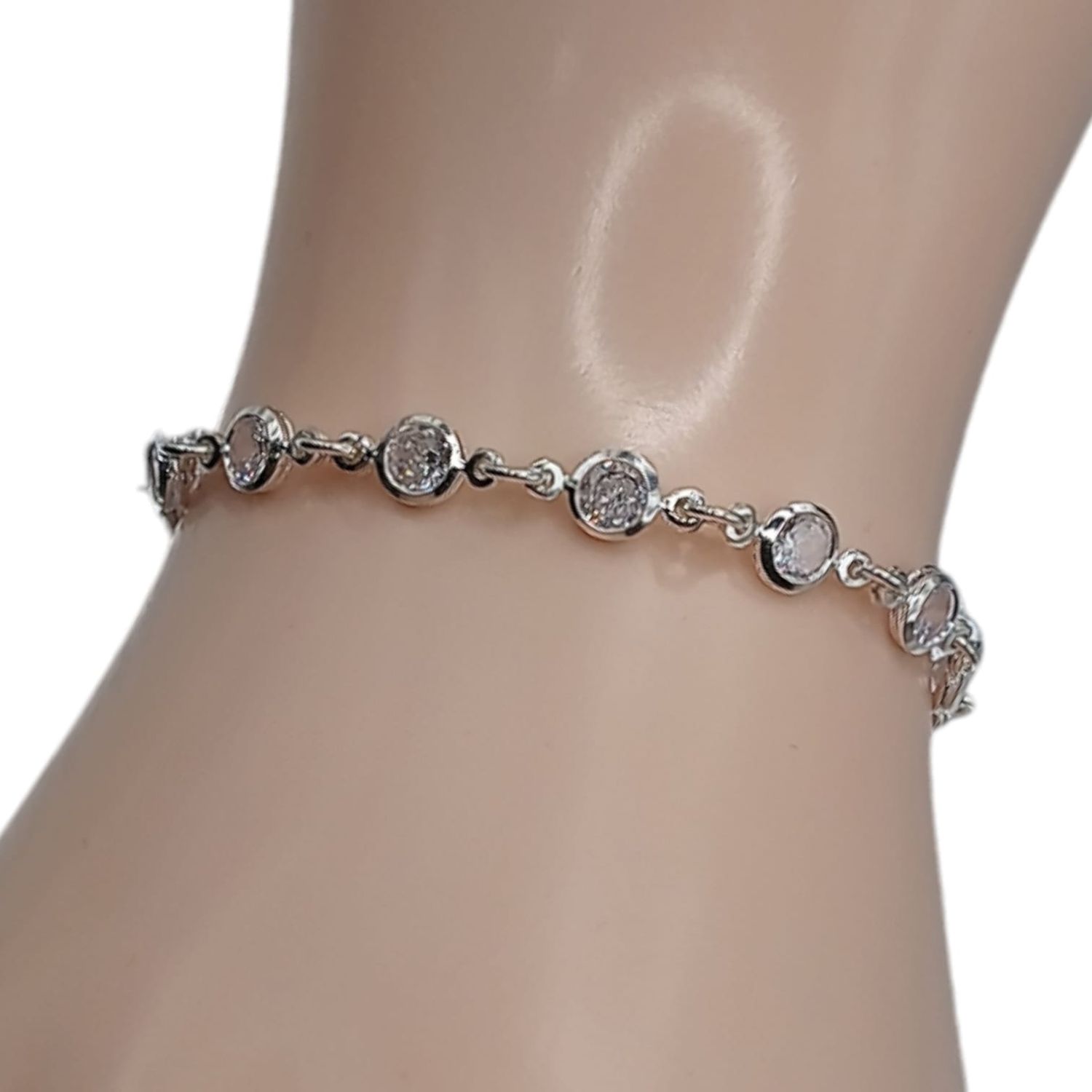 Pulsera con cz 7.5&quot; PLATA .925