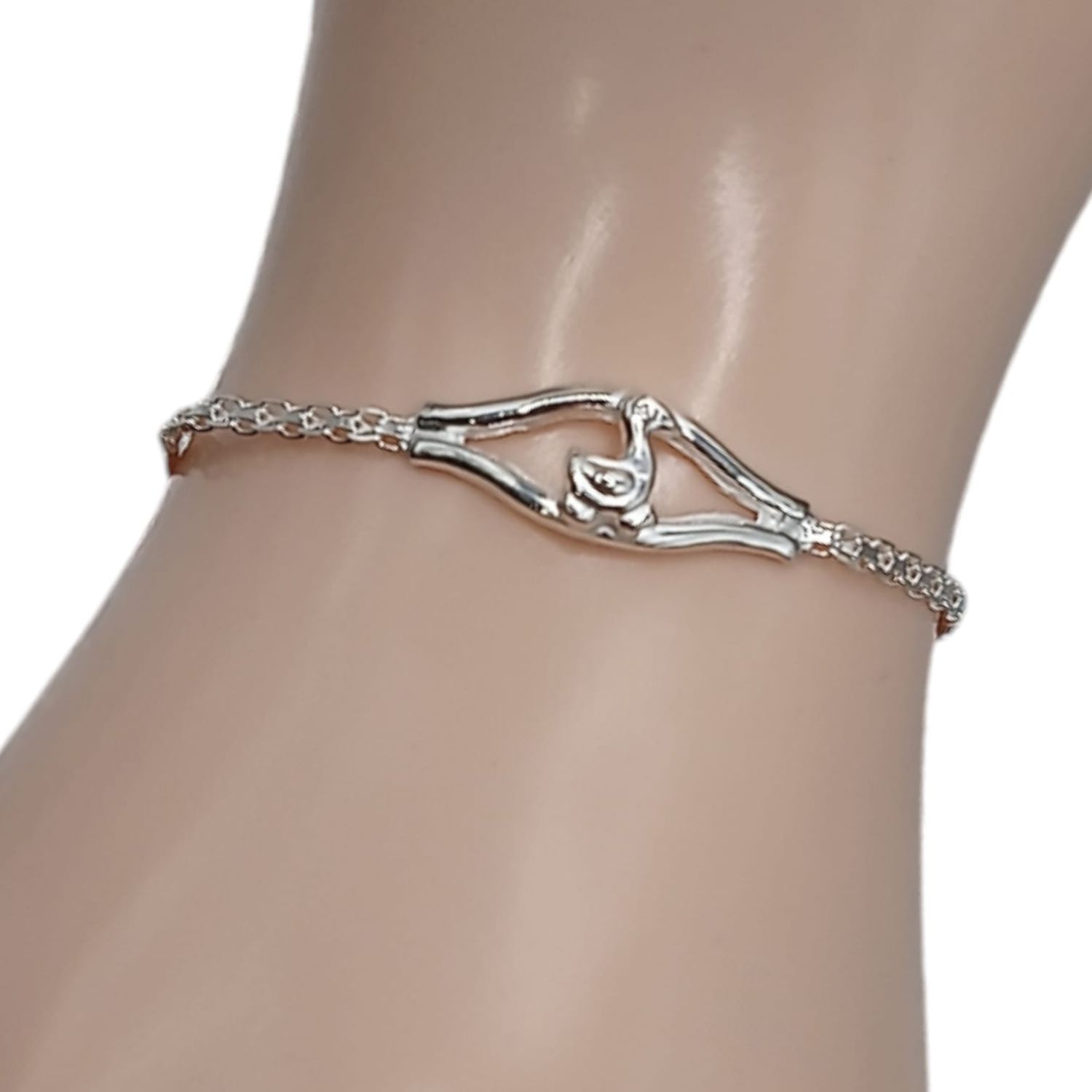 Pulsera bizmar patitos. 7&quot; PLATA .925