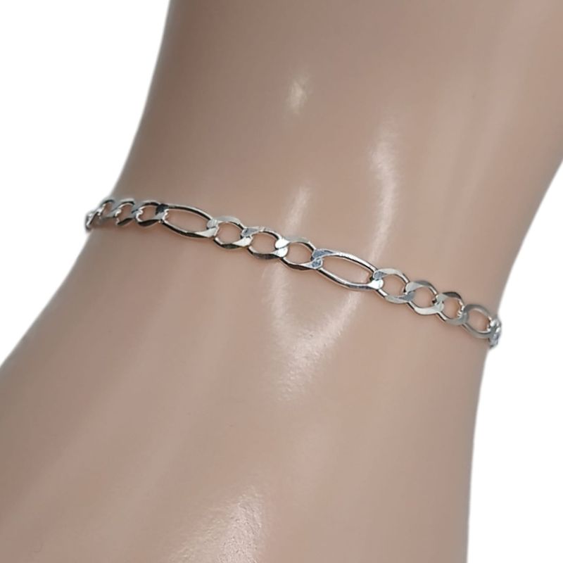 PULSERA FIGARO 6&quot; 3.5  MM PLATA .925