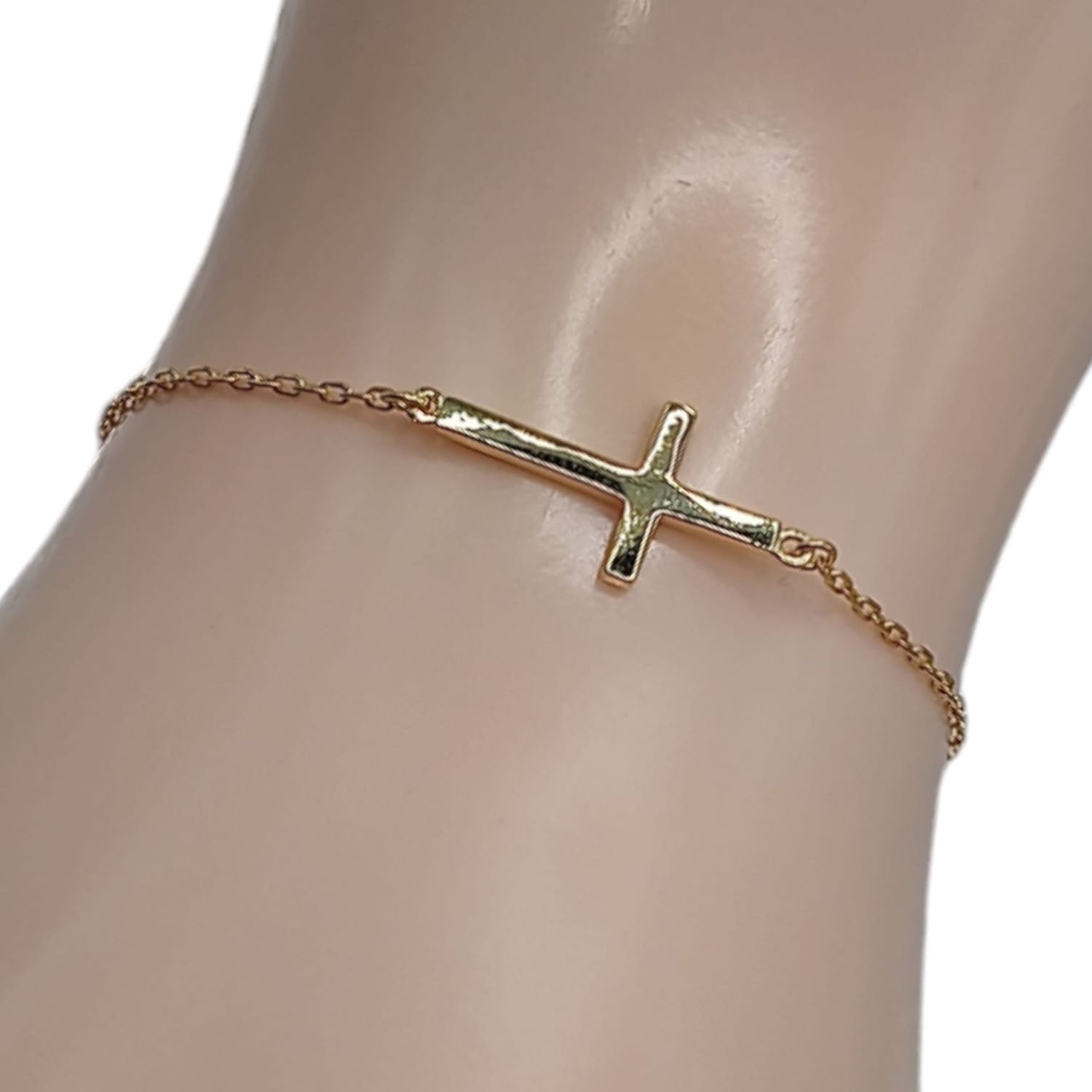 PULSERA CRUZ CON CHAPA 7&quot;