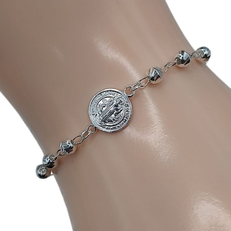 PULSERA SAN BENITO 7&quot; PULGADAS DE LARGO PLATA . 925