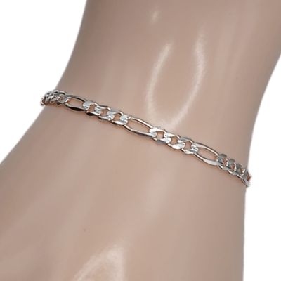 PULSERA FIGARO 9&quot; 3.5 MM PLATA .925