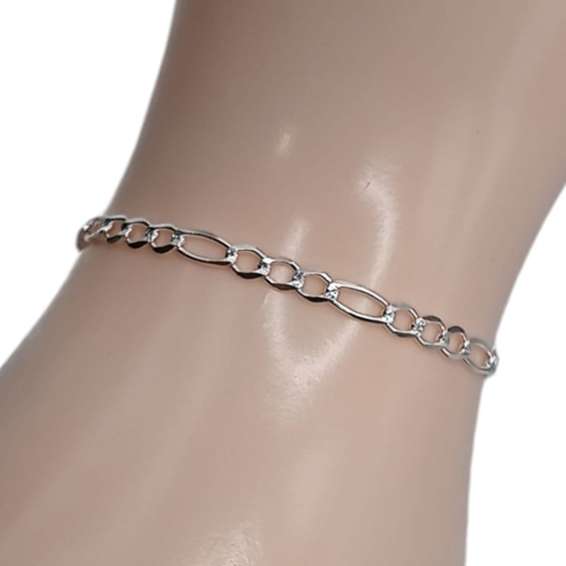 PULSERA FIGARO 3MM 8&quot; PLATA .925