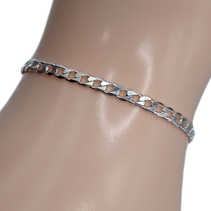 PULSERA CUBANA 6.5&quot; 3.5MM PLATA .925